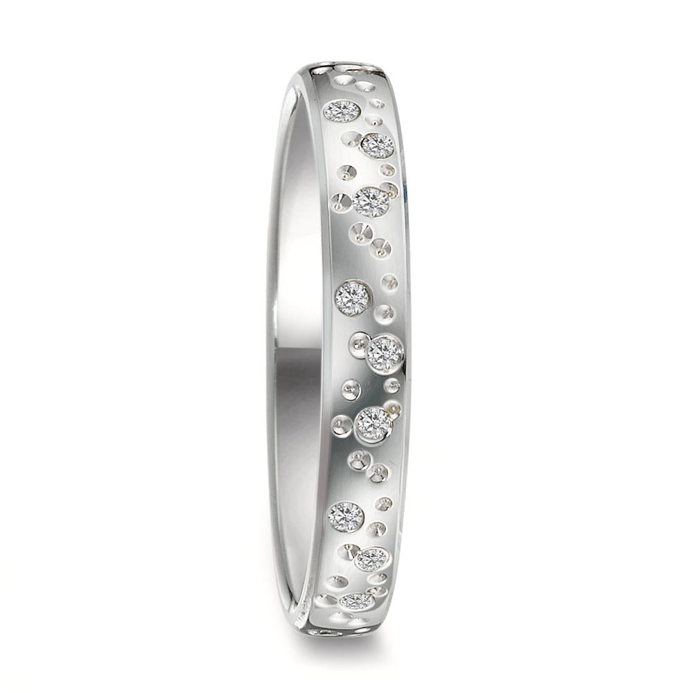 Ring 18k White Gold Diamond 0.13 ct, 24 Stones, w-si Star