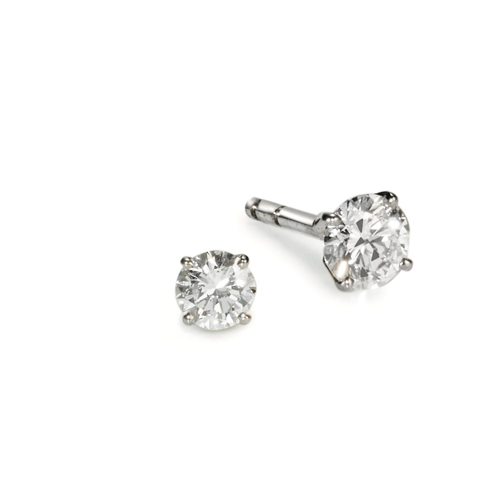 Stud earrings 18k White Gold Diamond 0.40 ct, 2 Stones, w-si