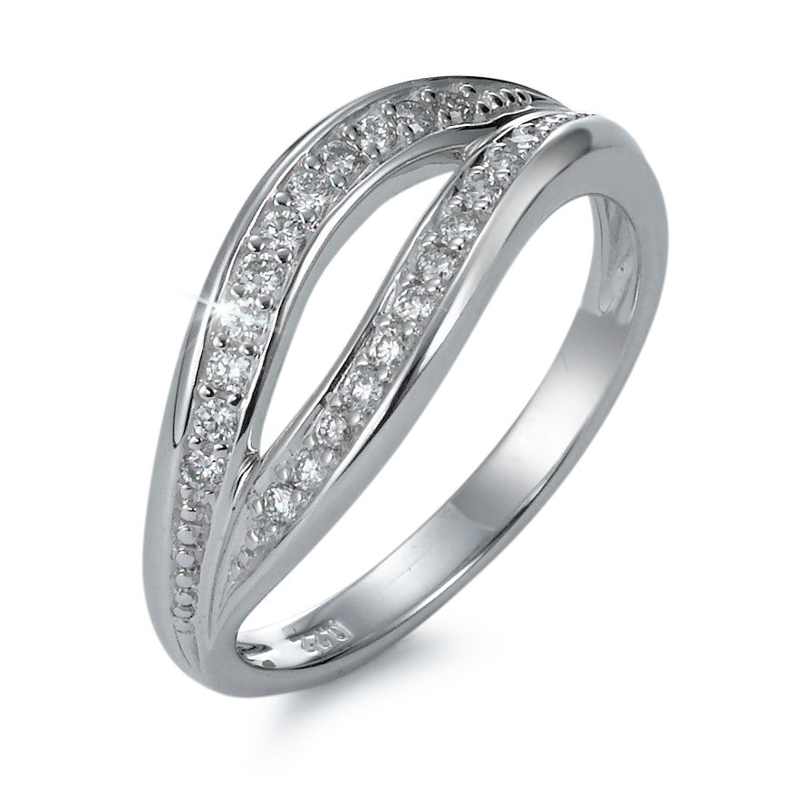Ring 18k White Gold Diamond 0.22 ct, 22 Stones, w-si