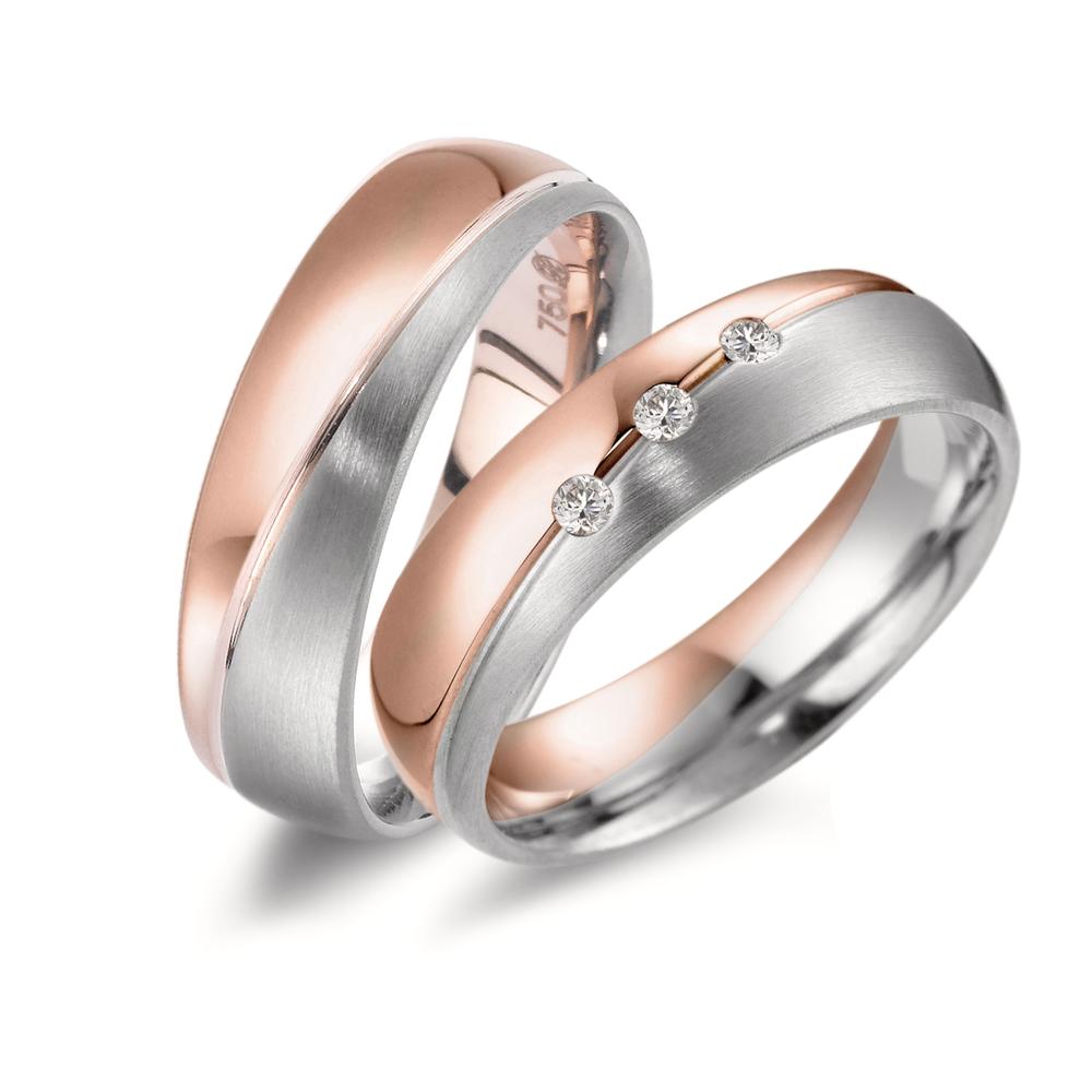 Wedding Ring 18k Red Gold, 18k White Gold