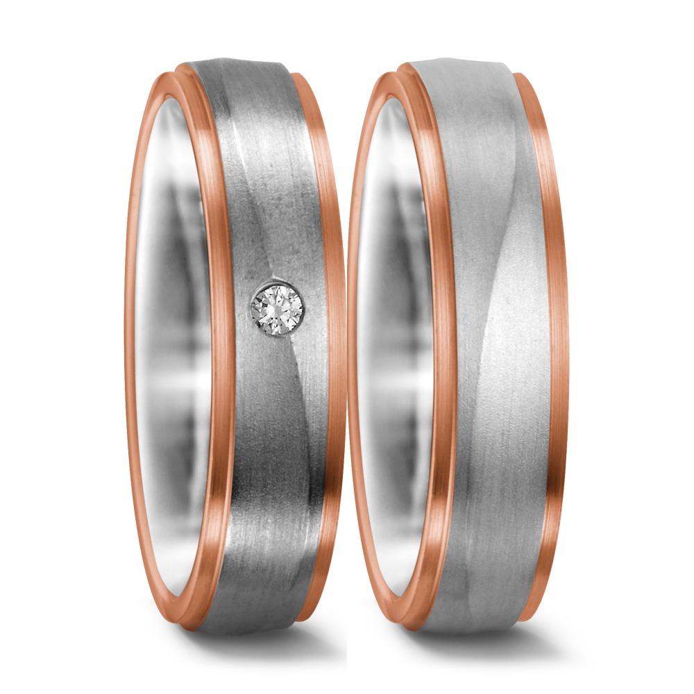 Wedding Ring 18k White Gold, 18k Red Gold