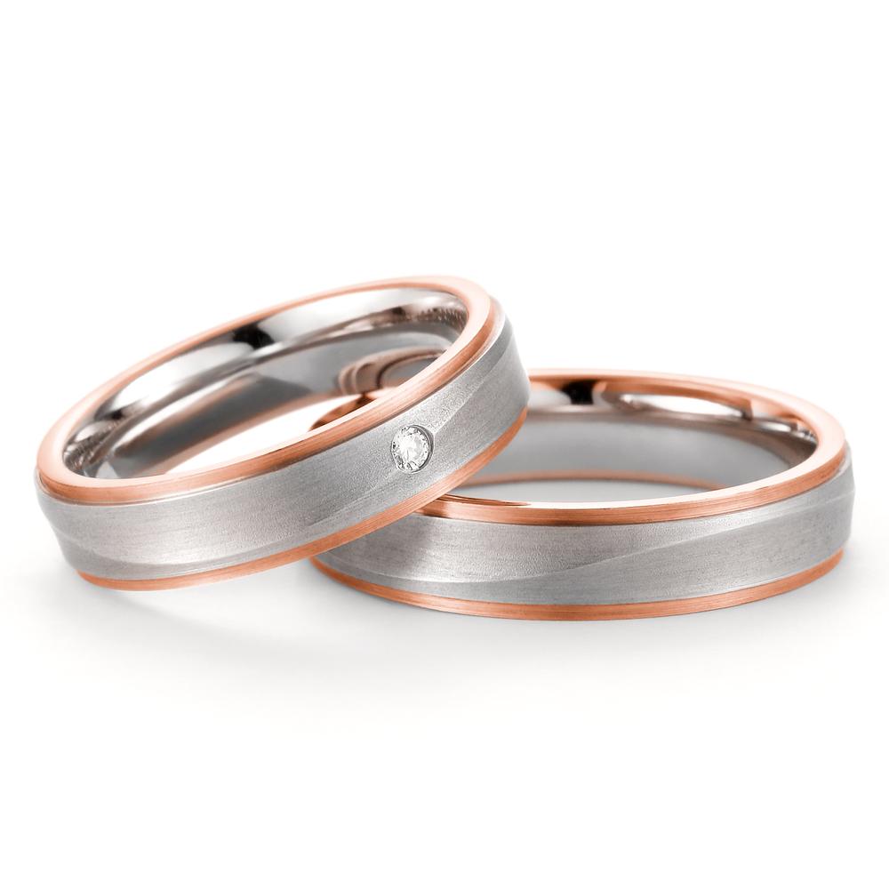 Wedding Ring 18k White Gold, 18k Red Gold