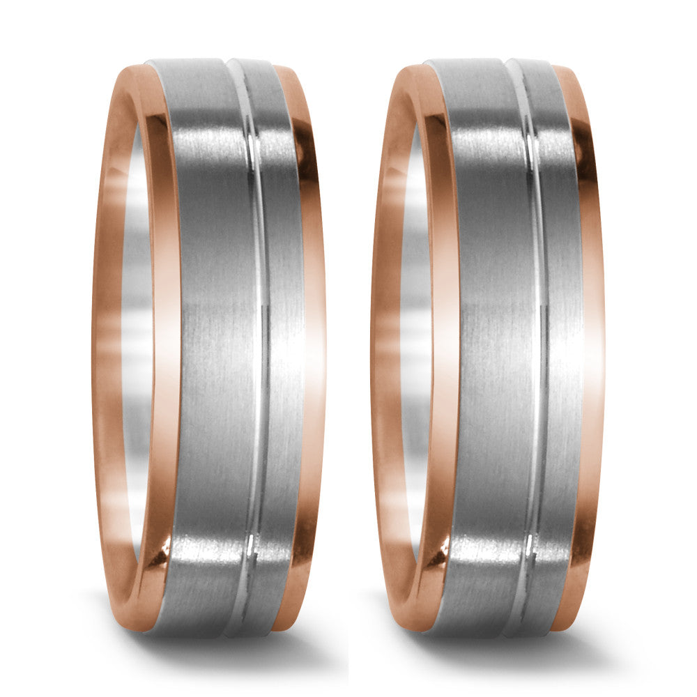 Wedding Ring 18k White Gold, 18k Red Gold