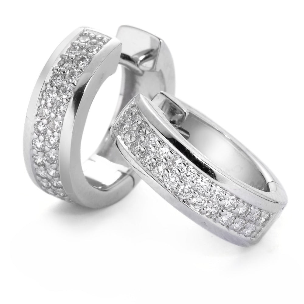 Hinged hoop 18k White Gold Diamond White, 0.50 ct, 50 Stones, brilliant, w-si