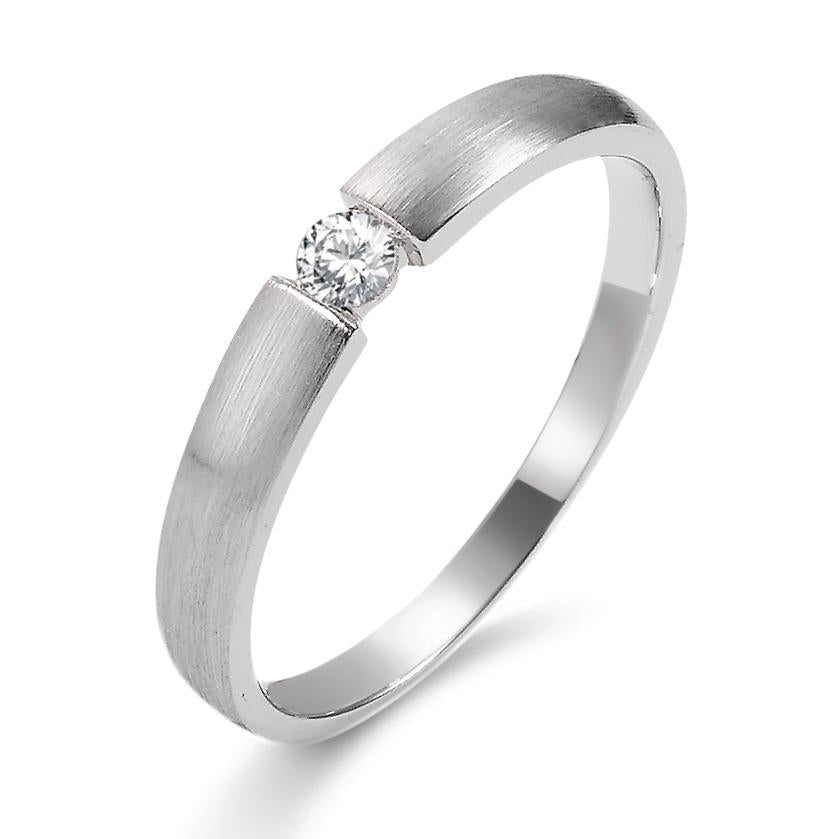 Solitaire ring 18k White Gold Diamond 0.06 ct, w-si