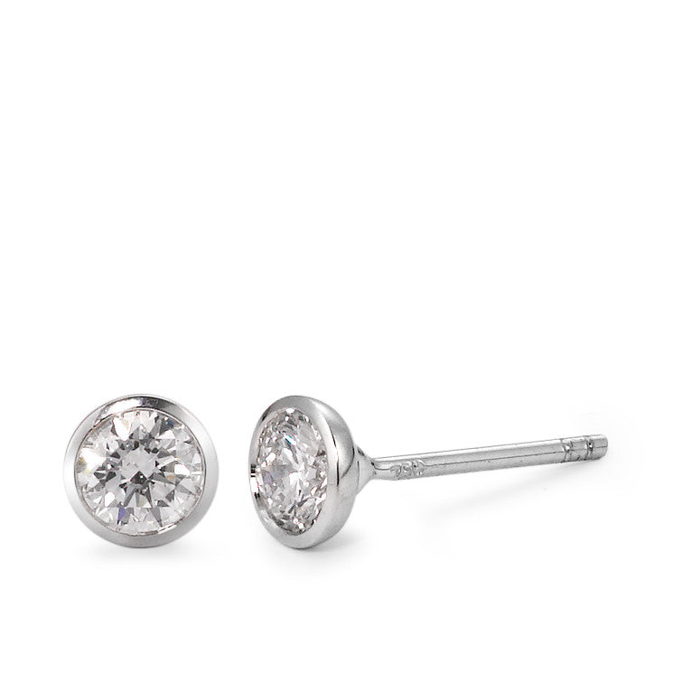 Stud earrings 18k White Gold Diamond 0.50 ct, 2 Stones, w-si Ø5 mm