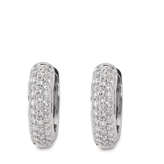 Hinged hoop 18k White Gold Diamond 0.50 ct, 66 Stones, w-si