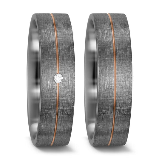 Wedding Ring Palladium 500 , 14k Red Gold