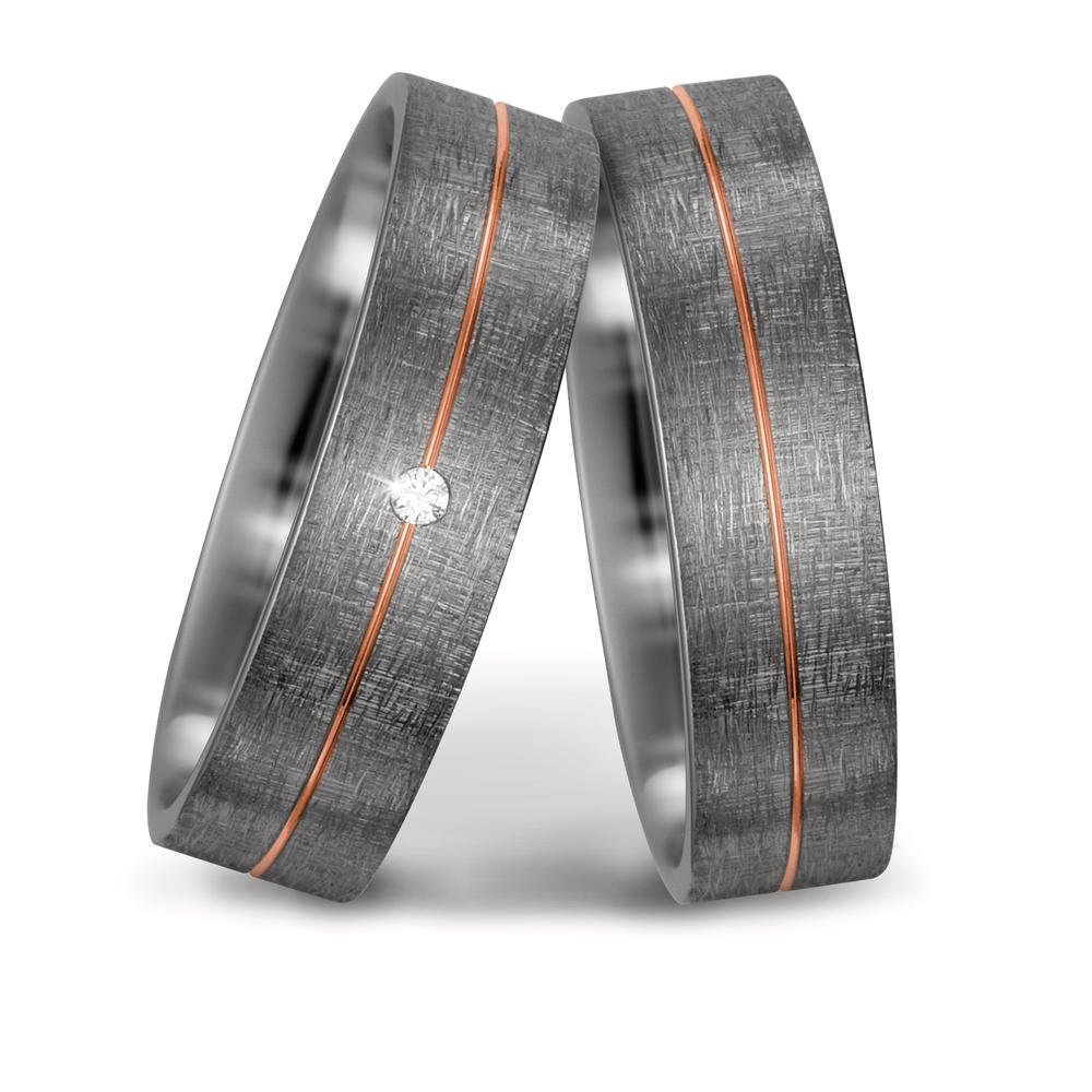 Wedding Ring Palladium 500 , 14k Red Gold