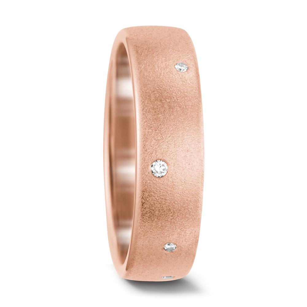 Wedding Ring 18k Rose Gold Diamond White, 0.06 ct, 8 Stones, tw-vsi