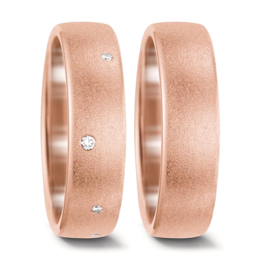 Wedding Ring 18k Rose Gold Diamond White, 0.06 ct, 8 Stones, tw-vsi