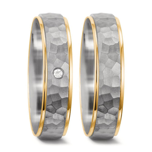 Wedding Ring 18k White Gold, 18k Yellow Gold