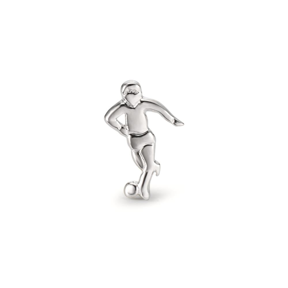 Single stud earring Silver Rhodium plated Football