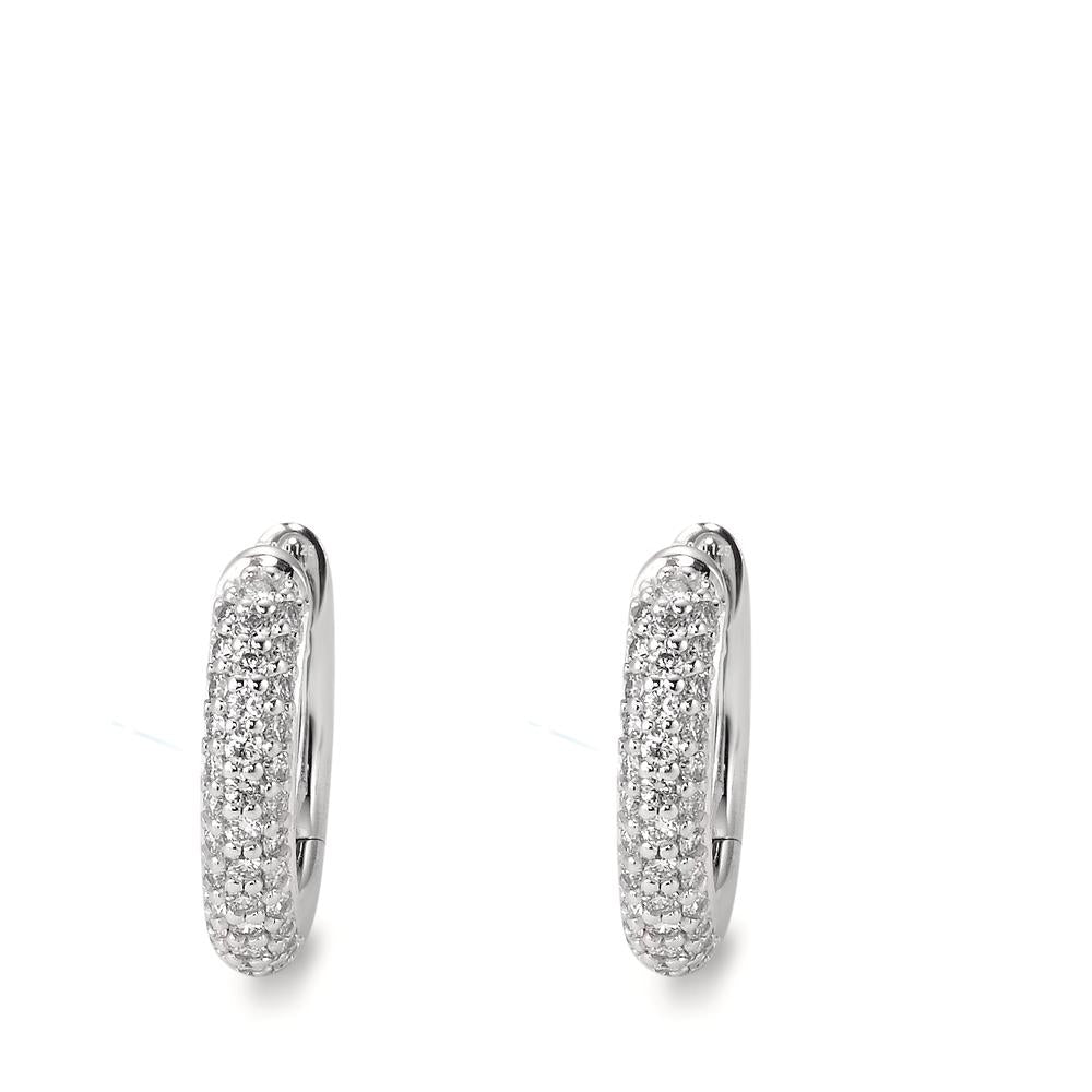 Hinged hoop 18k White Gold Diamond White, 0.25 ct, 74 Stones, brilliant, tw-vsi