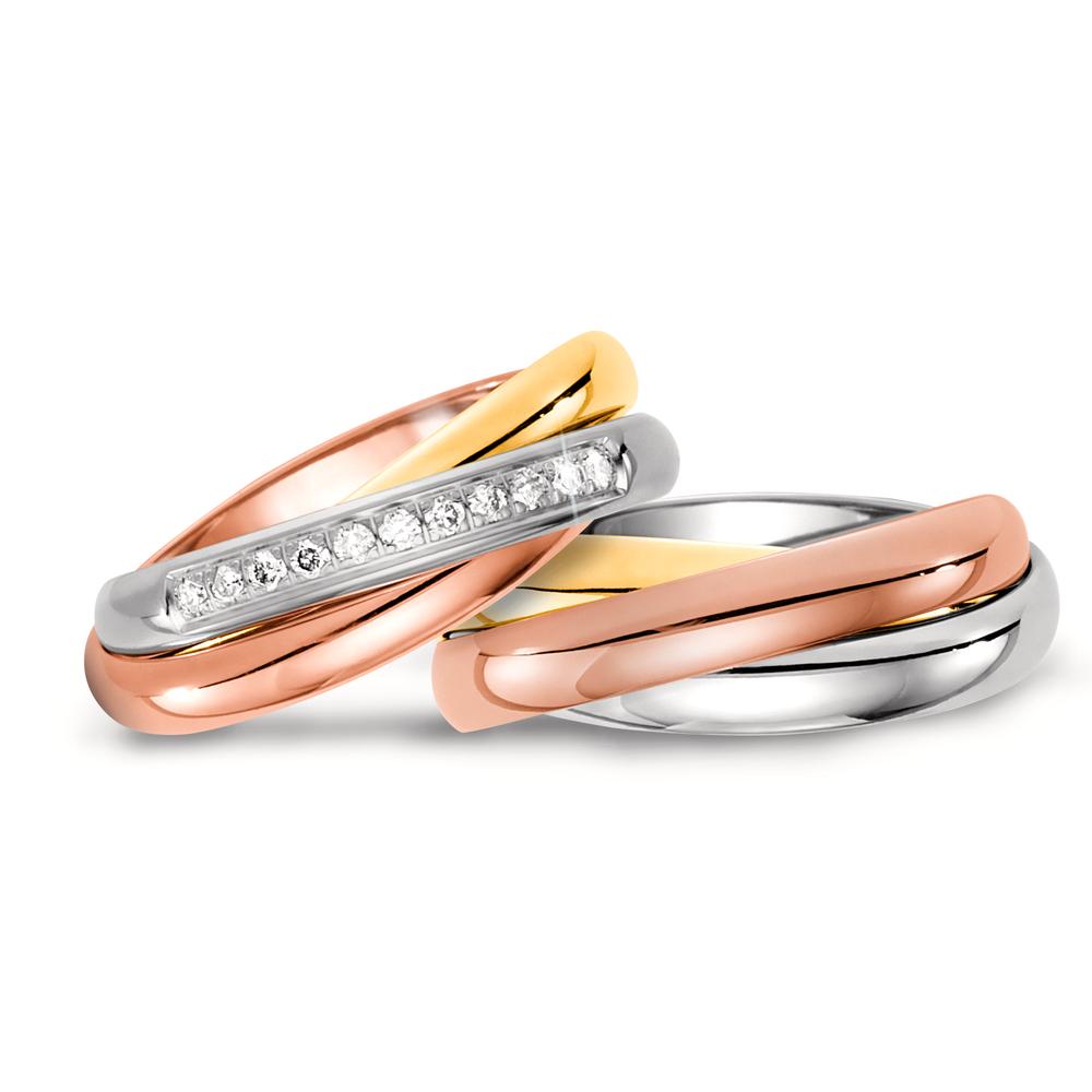 Wedding Ring 18k Yellow Gold, 18k Red Gold, 18k White Gold