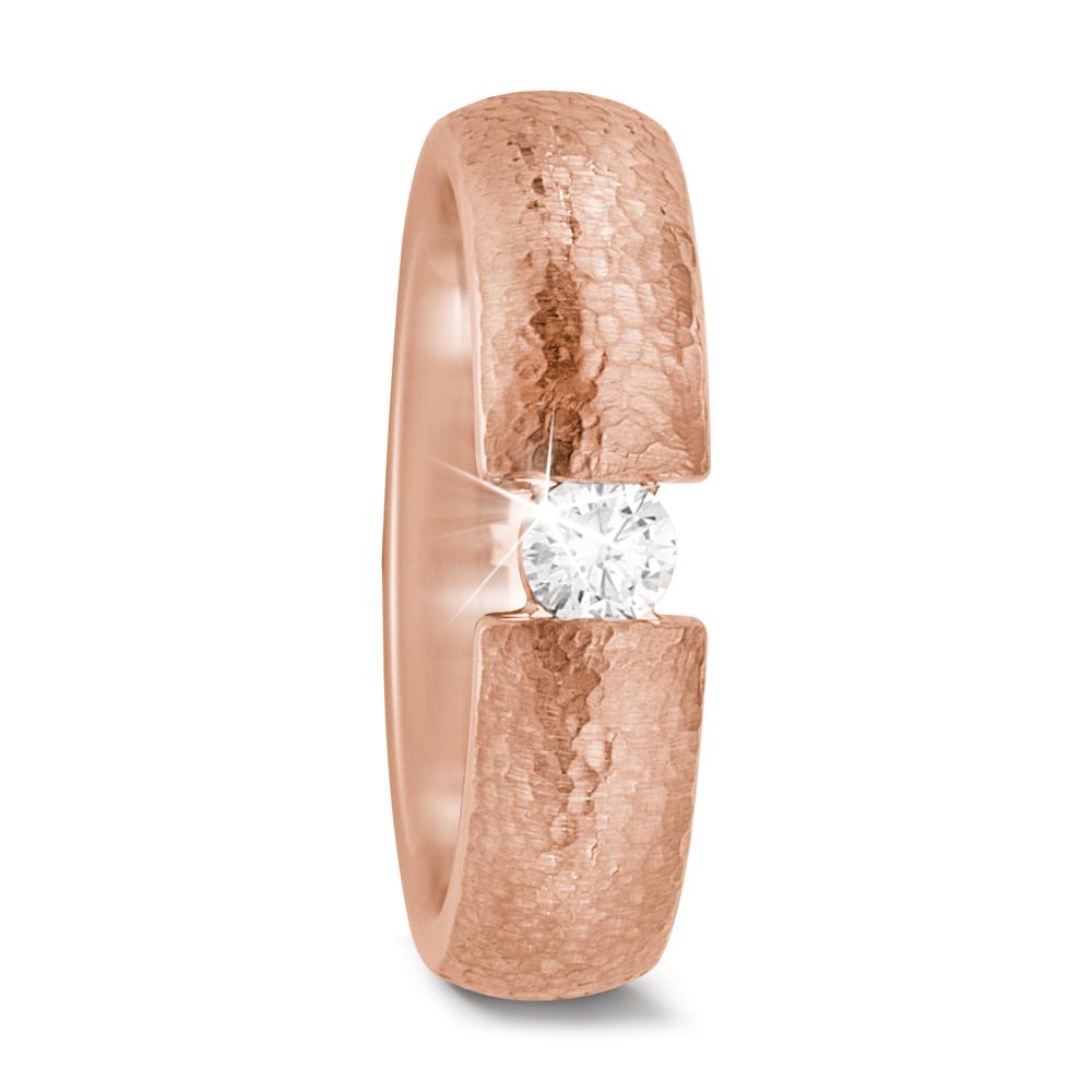 Wedding Ring 18k Red Gold Diamond 0.15 ct, w-si