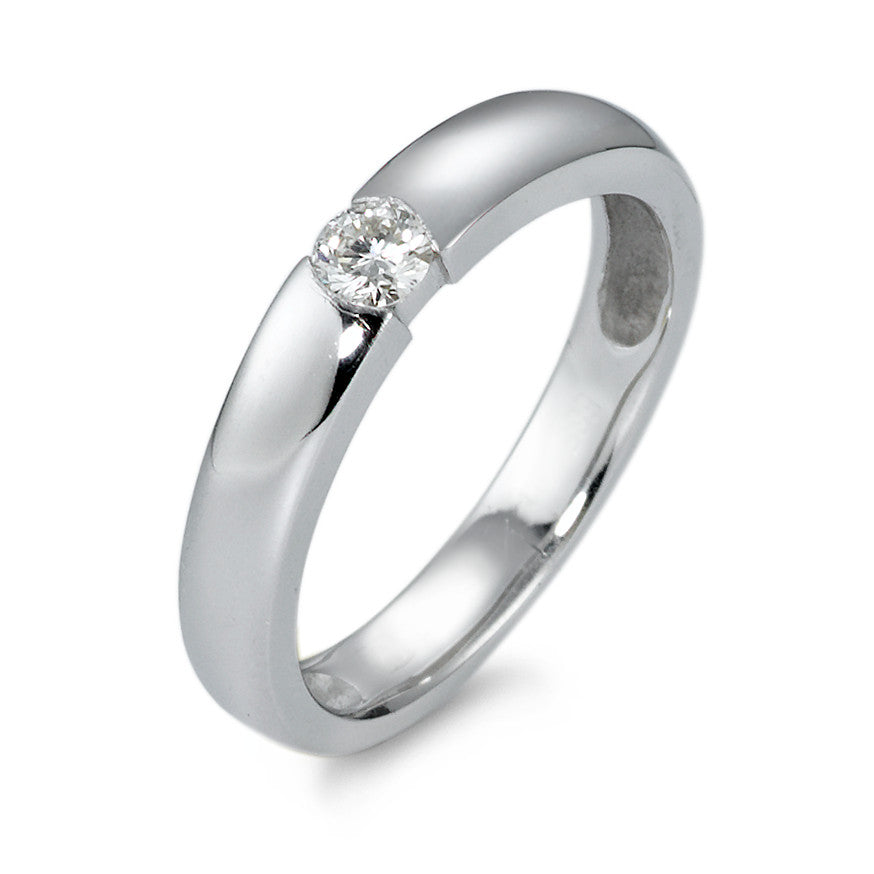 Solitaire ring 14k White Gold Diamond 0.15 ct, w-si