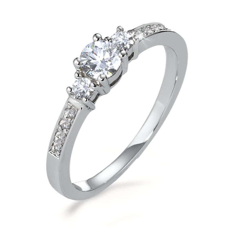 Ring 18k White Gold Diamond 0.40 ct, 11 Stones, w-si