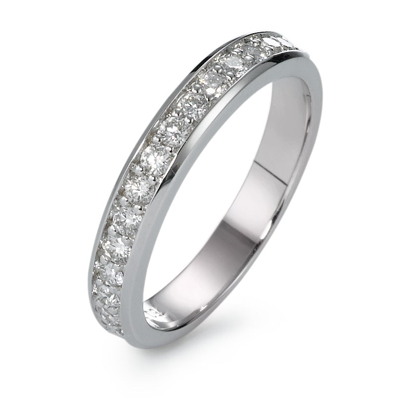 Memory ring 18k White Gold Diamond 0.36 ct, 15 Stones, w-si