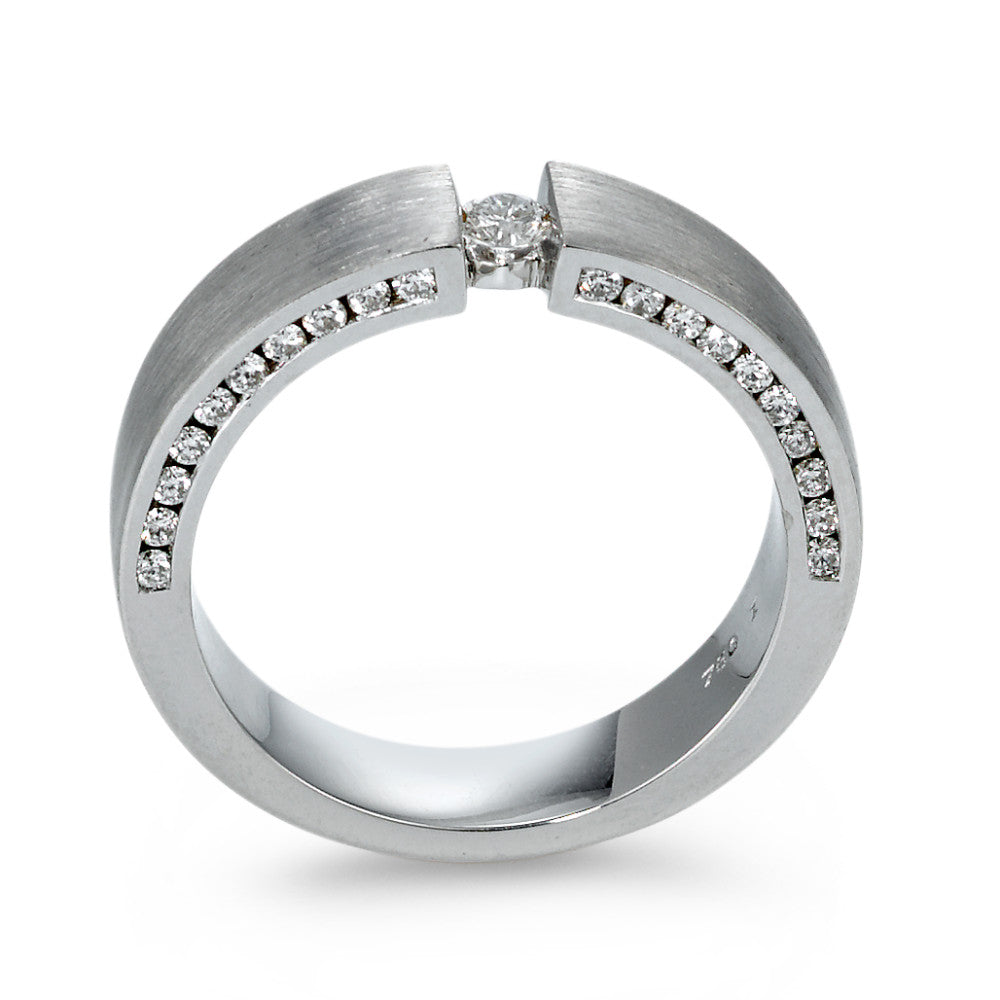 Ring 18k White Gold Diamond 0.30 ct, 21 Stones, w-si