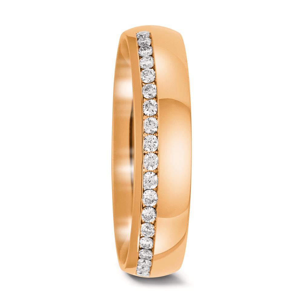 Wedding Ring 18k Rose Gold Diamond 0.21 ct, 21 Stones, tw-vsi