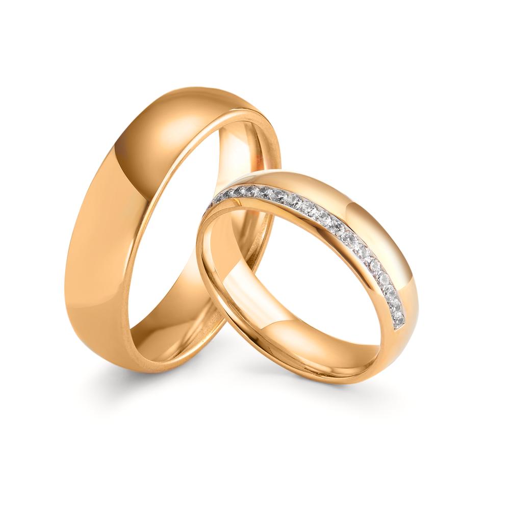 Wedding Ring 18k Rose Gold Diamond 0.21 ct, 21 Stones, tw-vsi