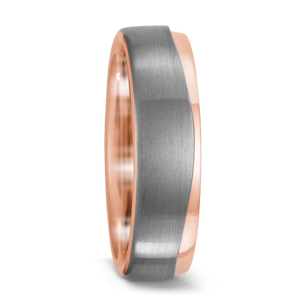 Wedding Ring 18k Red Gold, Palladium 500