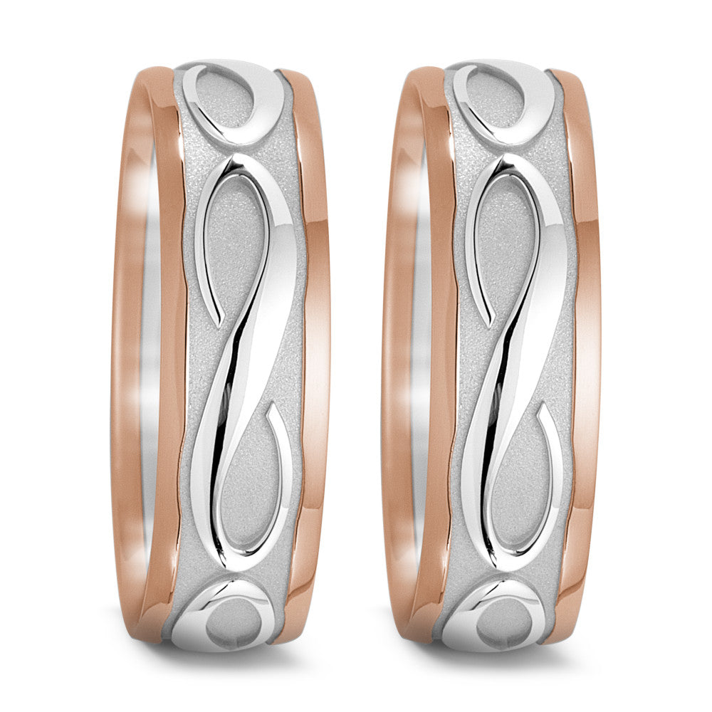 Wedding Ring 18k White Gold, 18k Red Gold Infinity