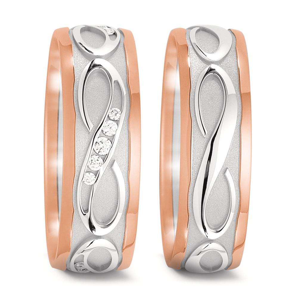Wedding Ring 18k White Gold, 18k Red Gold Infinity
