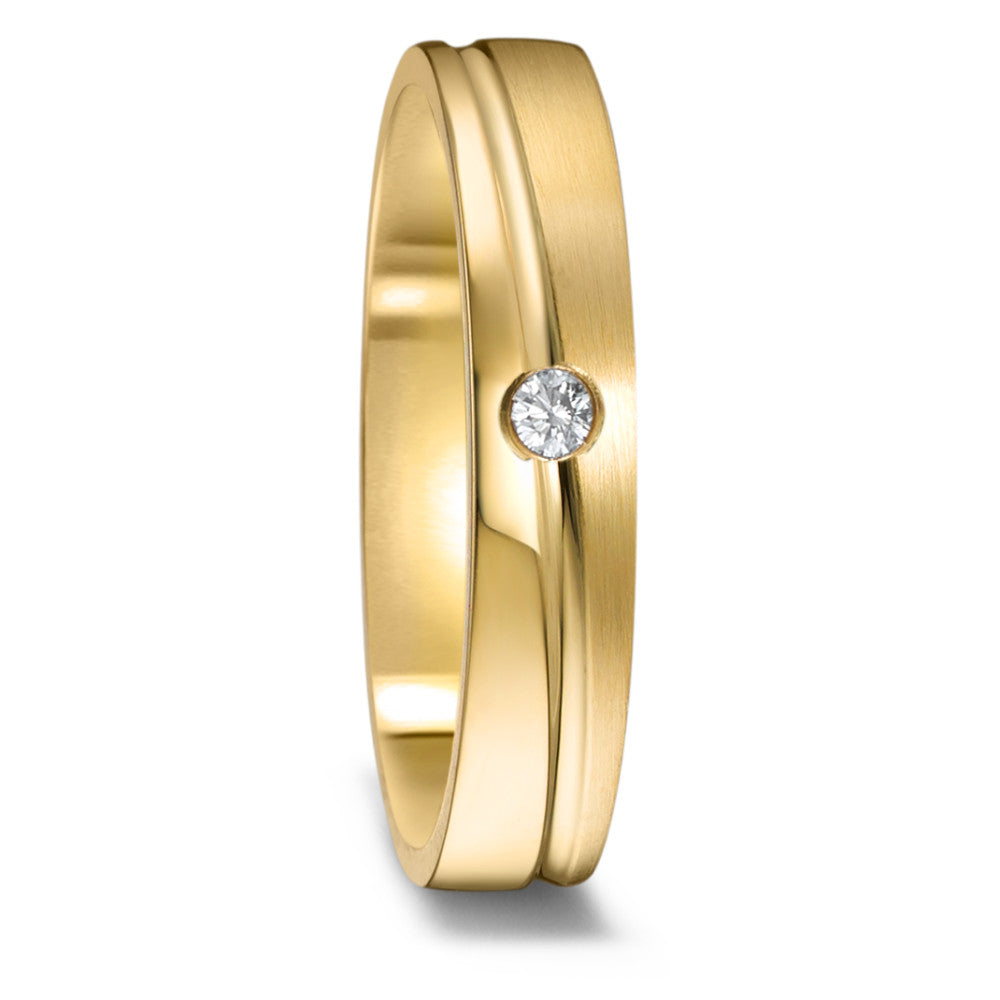Wedding Ring 18k Yellow Gold Diamond 0.03 ct, w-si