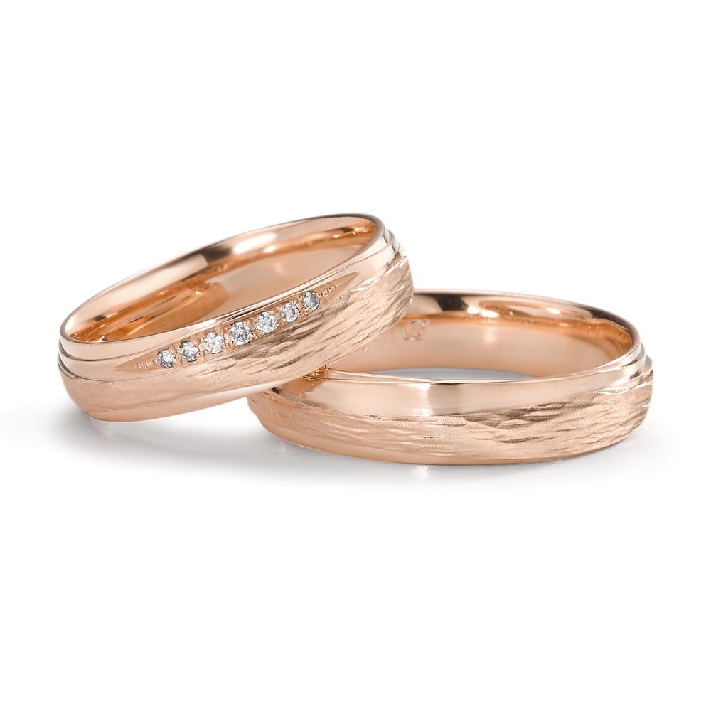 Wedding Ring 18k Rose Gold Diamond 0.048 ct, 7 Stones, tw-si