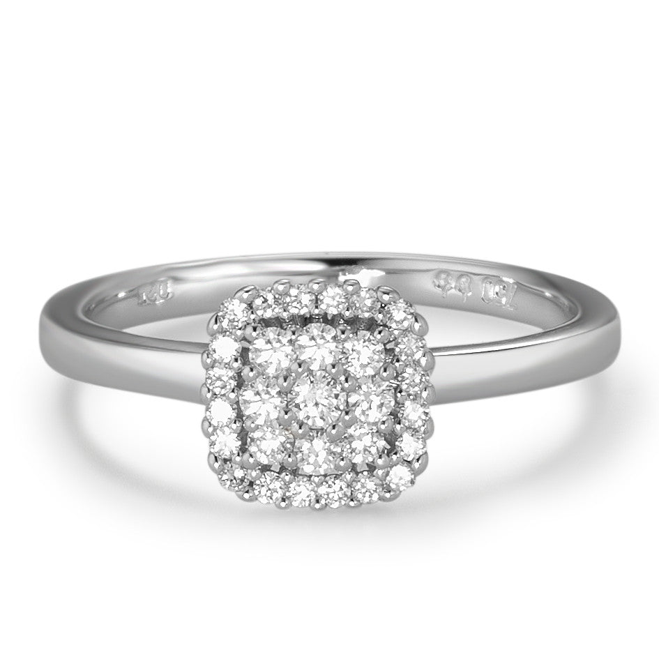 Ring 18k White Gold Diamond White, 0.25 ct, 29 Stones, brilliant, w-si