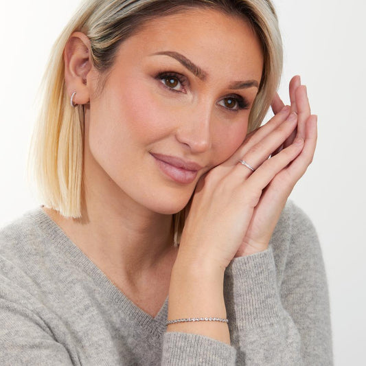 Hinged hoop 18k White Gold Diamond White, 0.25 ct, 26 Stones, brilliant, w-si