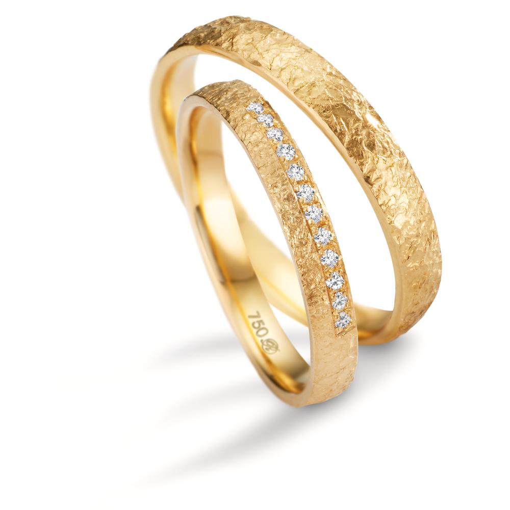Wedding Ring 18k Yellow Gold Diamond 0.06 ct, tw-vsi