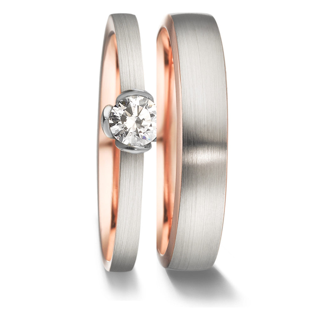 Wedding Ring 18k Red Gold, 18k White Gold