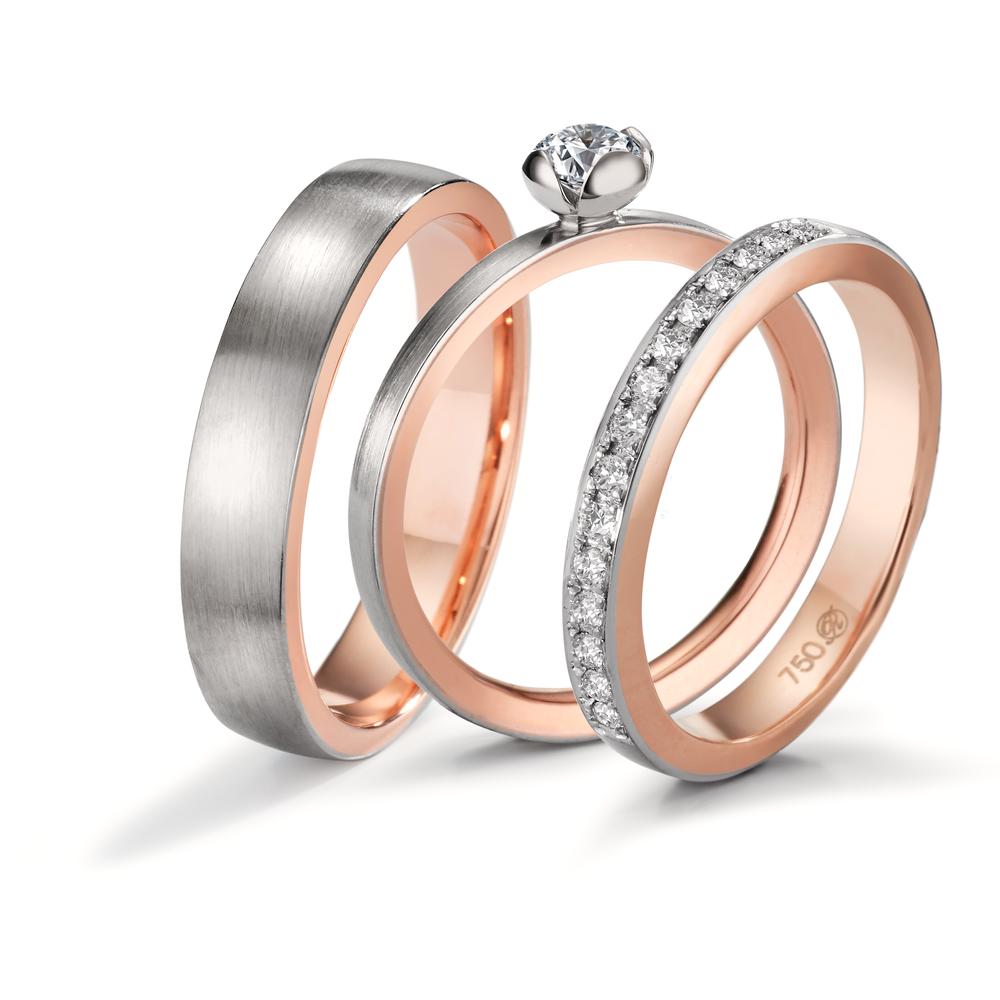 Wedding Ring 18k Red Gold, 18k White Gold