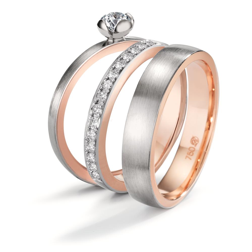 Wedding Ring 18k Red Gold, 18k White Gold