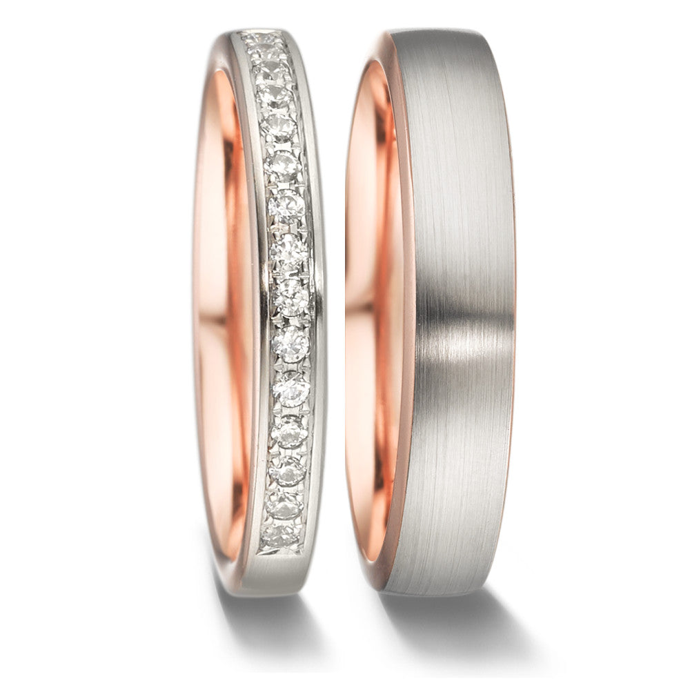 Wedding Ring 18k Red Gold, 18k White Gold