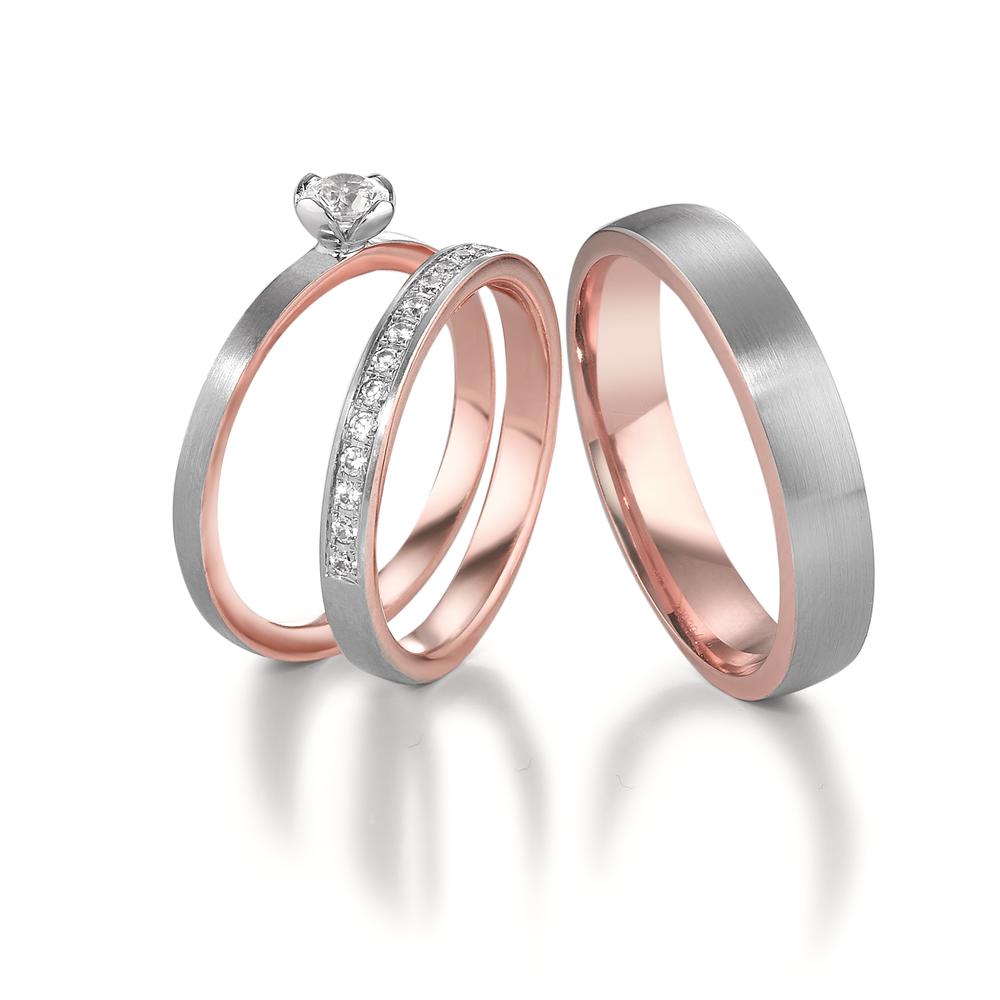Wedding Ring 18k Red Gold, 18k White Gold