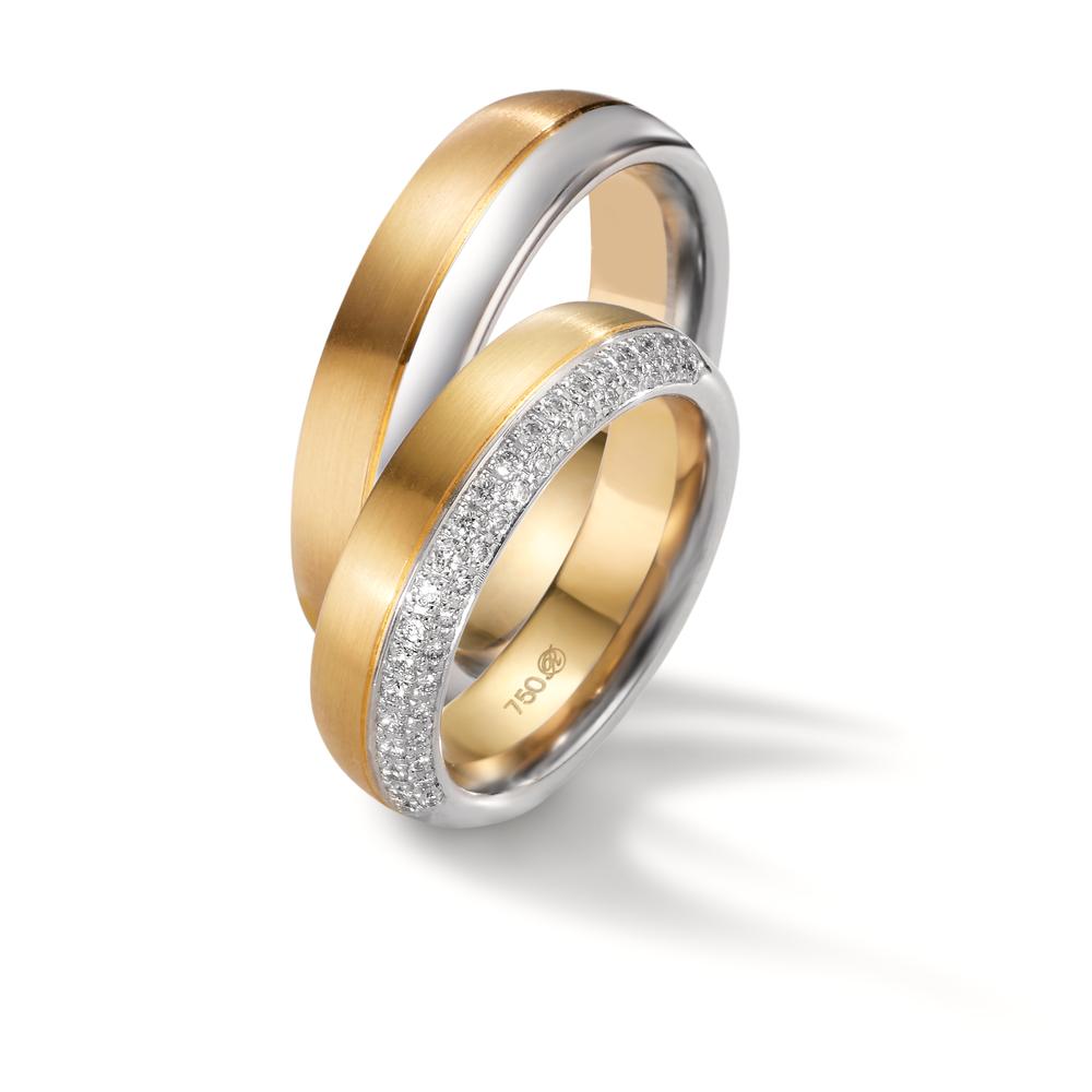 Wedding Ring 18k White Gold, 18k Yellow Gold