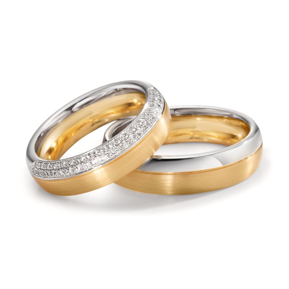 Wedding Ring 18k White Gold, 18k Yellow Gold