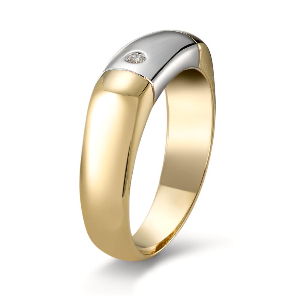 Ring 18k Yellow Gold, 18k White Gold Diamond 0.02 ct, w-si