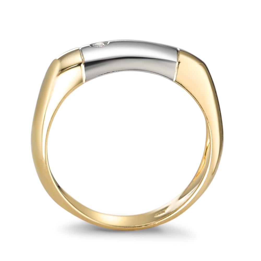 Ring 18k Yellow Gold, 18k White Gold Diamond 0.02 ct, w-si