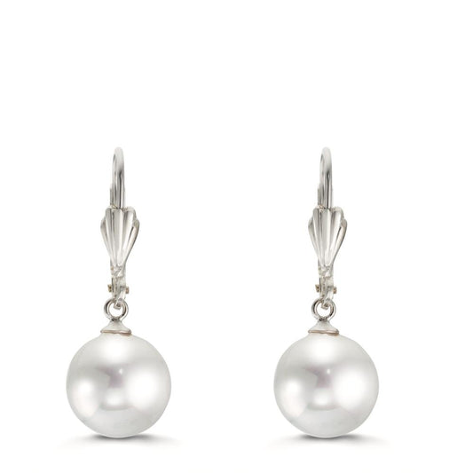 Drop Earrings Hypoallergenic Shining pearls White, 2 Pearls, 10 mm
