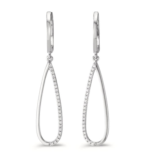 Drop Earrings 18k White Gold Diamond 0.14 ct, w-si