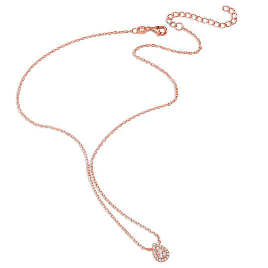 Necklace Silver Zirconia Rose Gold plated 39-44 cm