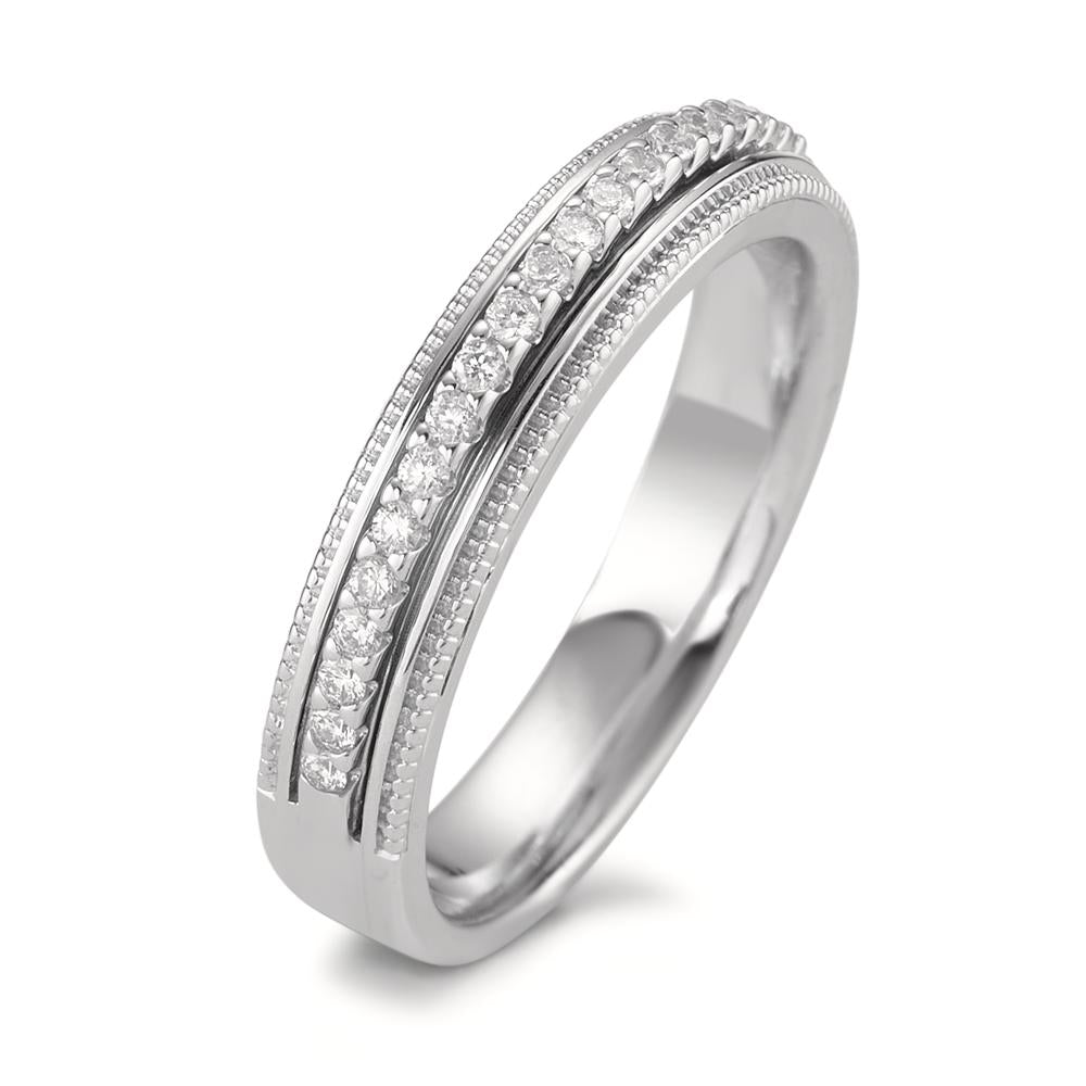 Ring 18k White Gold Diamond 0.21 ct, 23 Stones, brilliant, w-si