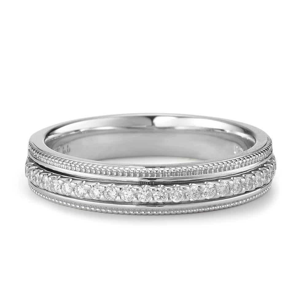 Ring 18k White Gold Diamond 0.21 ct, 23 Stones, brilliant, w-si