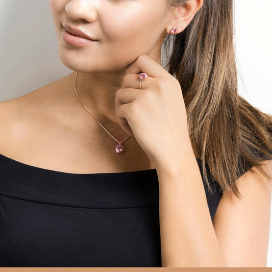 Pendant 18k Red Gold Morganite Champagne, oval