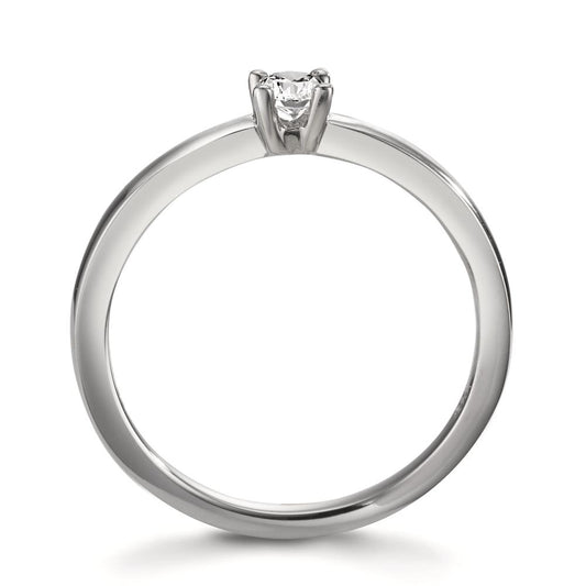 Solitaire ring Platinum 950 Diamond White, 0.15 ct, brilliant, w-si